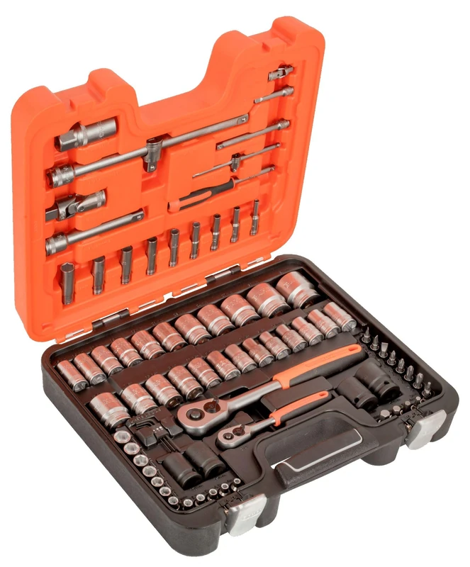 Bahco S800 Socket Set, 1/4" and 1/2" Drive, 77 Pieces