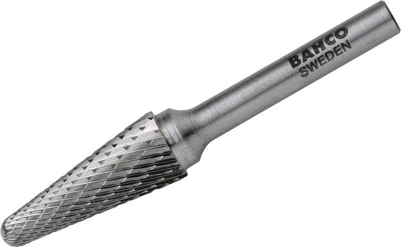 Bahco L1225M06X Tungsten Carbide Rotary Burr with Conical Round Nose, Silver, 65 mm