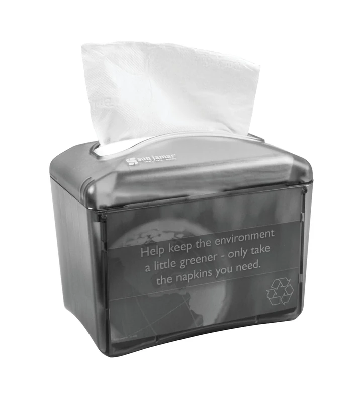San Jamar H4003 Venue Table Top Interfold Napkin Dispenser, 200 Capacity, Black Pearl
