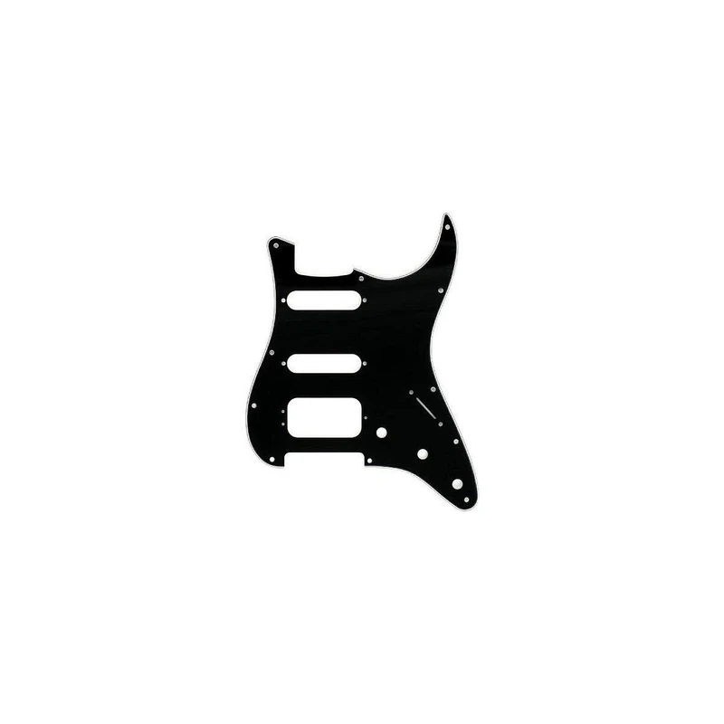 Fender Pickguard, Stratocaster® H/S/S, 11-Hole Mount (3-Screw Mount HB), 3-Ply, Black
