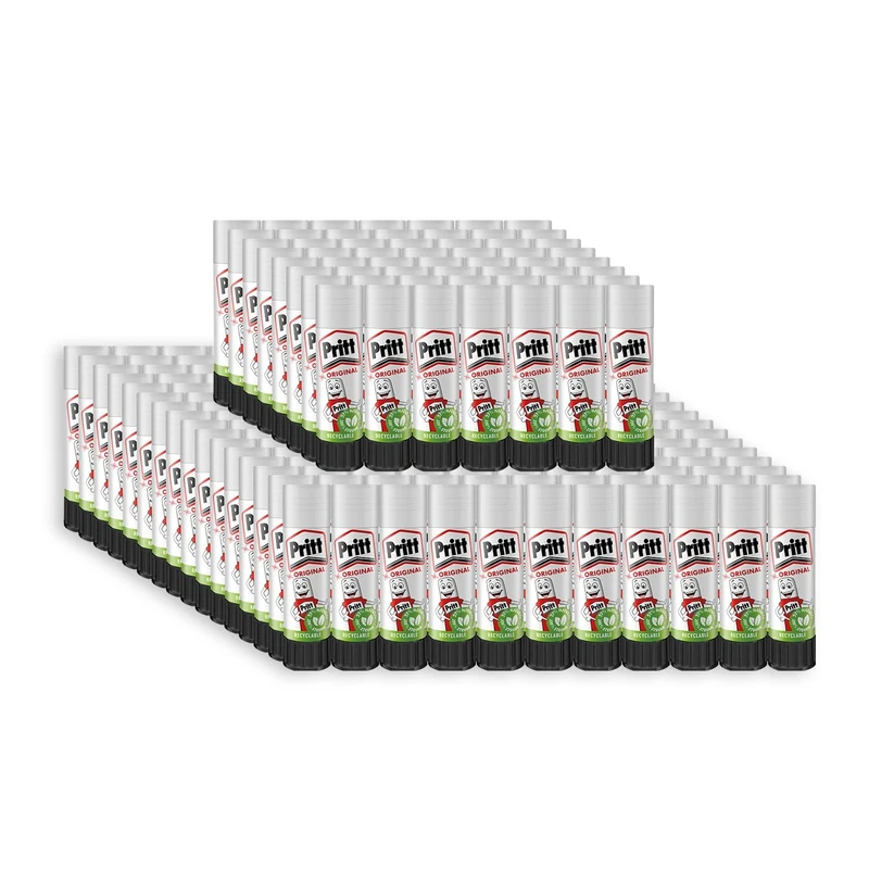 Pritt Glue Stick, Safe & Child-Friendly Craft Glue for Arts & Crafts Activities, Strong-Hold adhesive for School & Office Supplies, 100x22g Pritt Stick, white