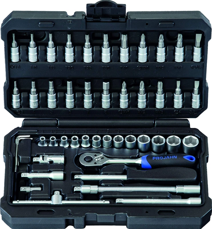 PROJAHN 8651 1/4-Inch "Proficraft" Socket Set - Blue (46-Piece)