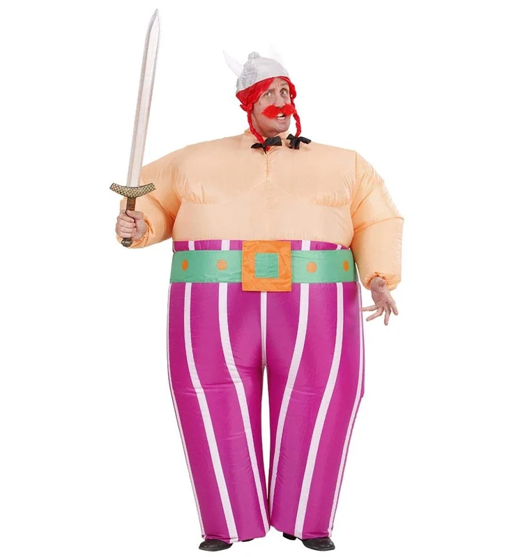 Mens Inflatable Viking Costume for Sparticus Roman Gladiator Fancy Dress