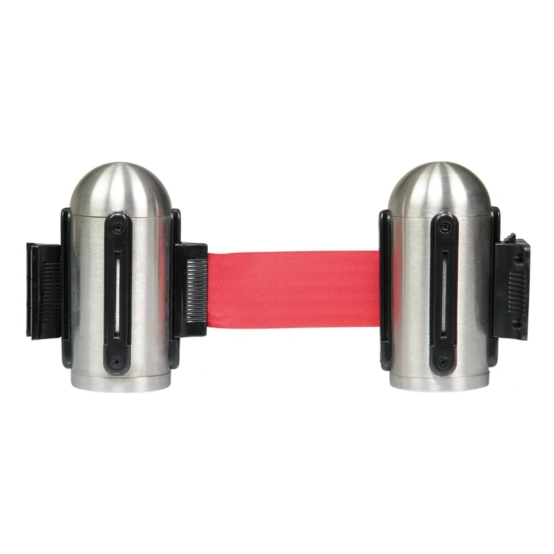 Securit Stainless Steel Barrier Wall System Retractable Ribbon, Red