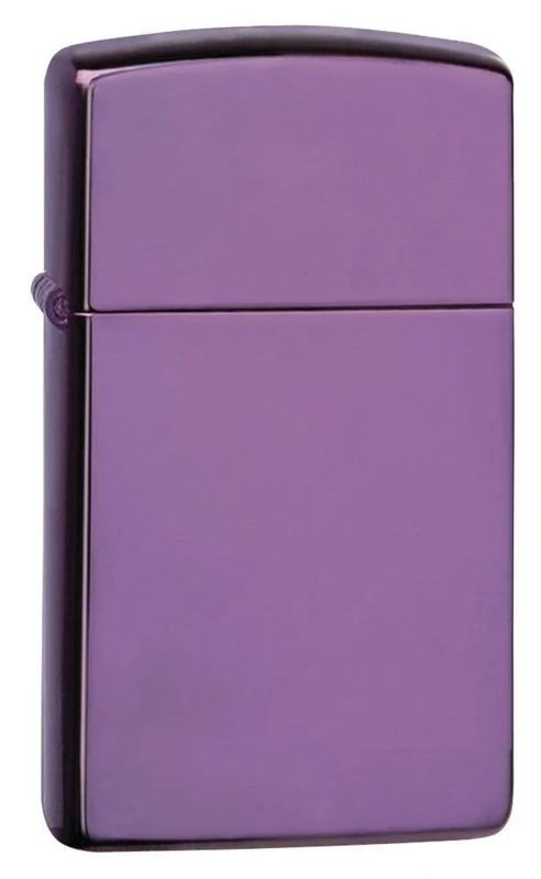 Zippo Windproof Lighter - High Polish Purple - Slim Case - Refillable for Lifetime Use - Adjustable Flame - Gift Box - Metal Construction - Made in USA