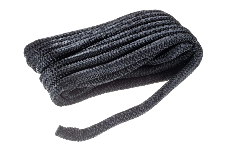 Seachoice Double-Braid Nylon Dock Line w/Eye Splice, Pre-Shrunk, Heat Stabilized, 3/4 in. X 35 Ft., Black