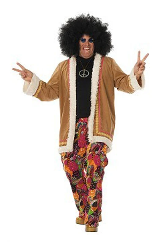 WILBERS & WILBERS 5456 Hippie Costume, Jacket and Trousers, Flower Power Outfit, for Carnival, Festivals, 60s Theme Party