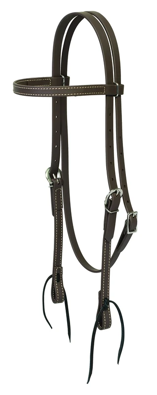 Weaver Leather Brahma Webb Brow Band Headstall, Brown, Horse