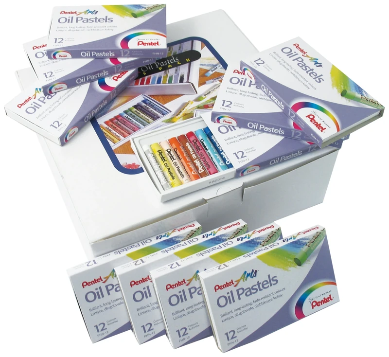 Pentel Arts PHN4-12CP Oil Pastels Class Pack, Fade Resistant, Mixed Colours (36 Packs Of 12)