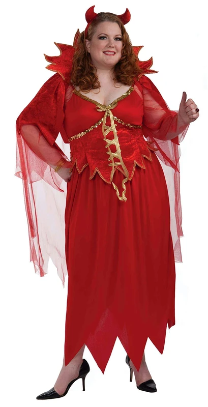 Rubies F66970 Big Fun Lady Devil Costume Adult Sized, Solid, Multicolored, XXXL