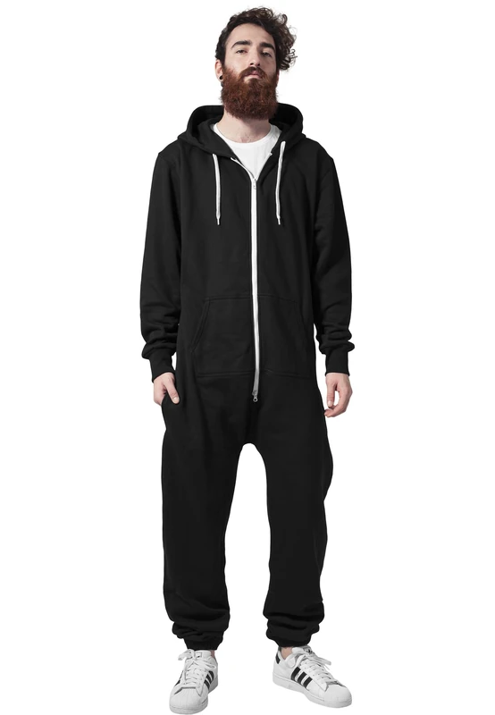 Urban Classics Men's Sweat Jumpsuit , Multicolour (Blk/Wht 50), XS/S - Image 1