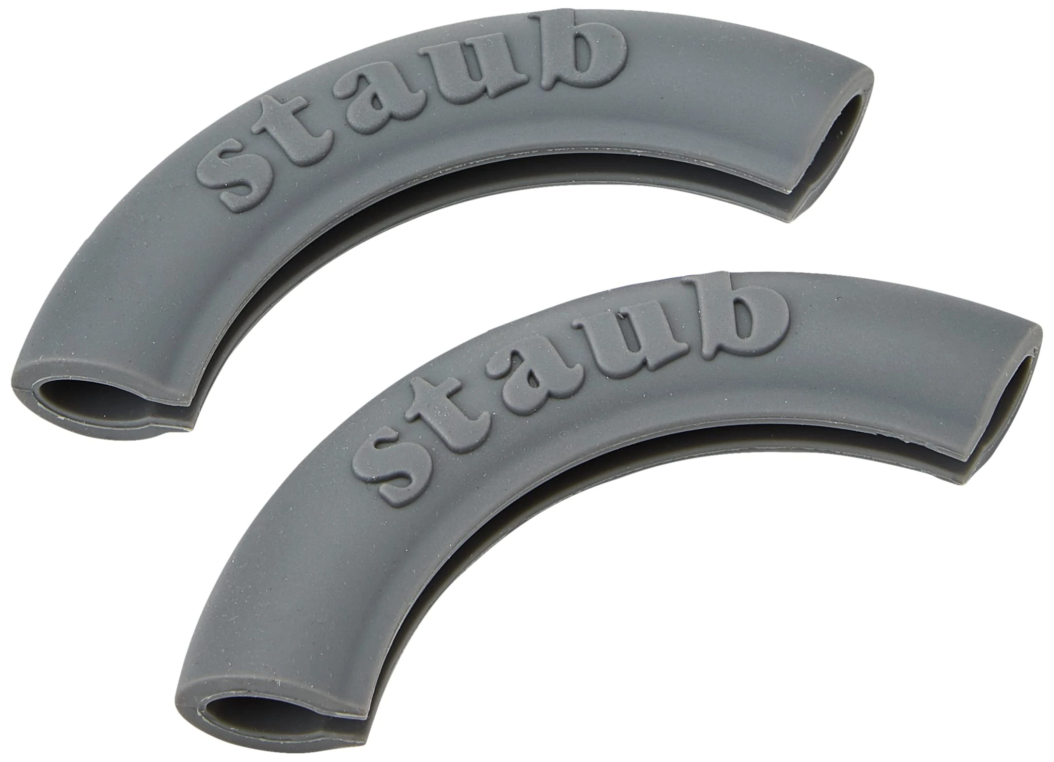 Staub 1190797 - 2 Silicone Handles, Round, Black , Grey