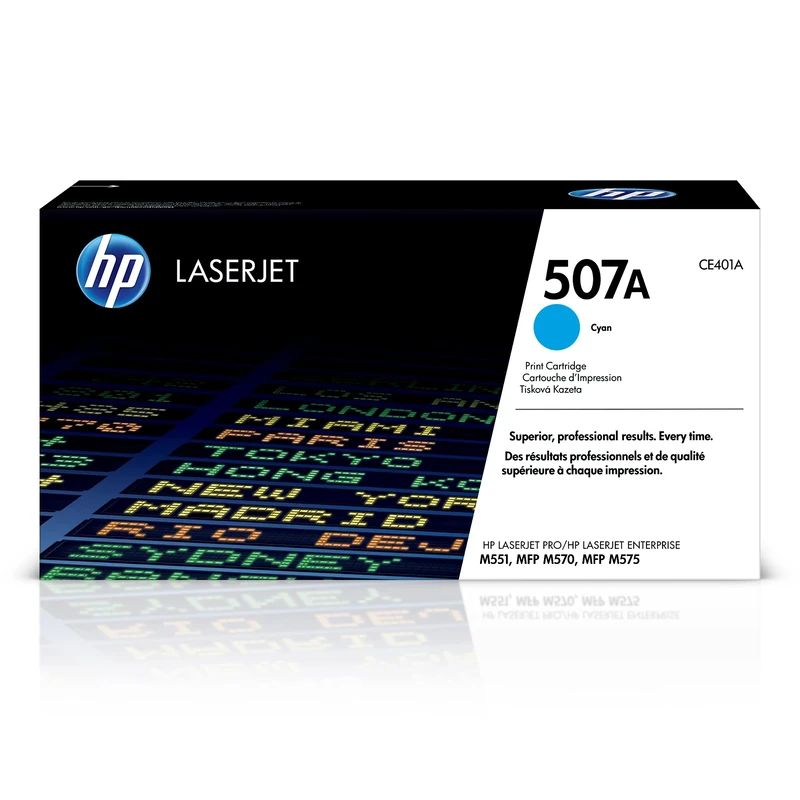 HP CE401A 507A Original LaserJet Toner Cartridge, Cyan, Single Pack