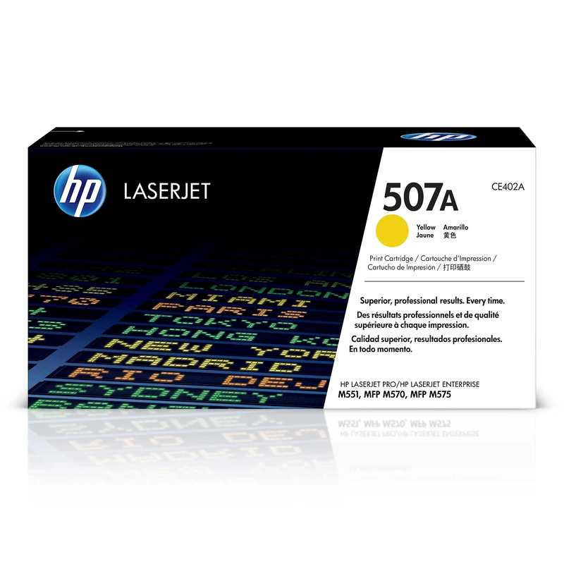 HP CE402A 507A Original LaserJet Toner Cartridge, Yellow, Single Pack