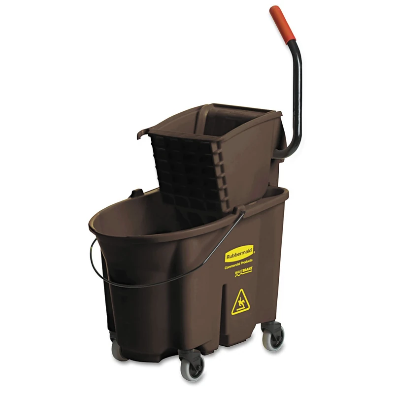 Rubbermaid Commercial FG758088BRN WaveBrake Side Press Combo High-Performance Mopping System, 35-Quart Capacity, Brown - Image 1