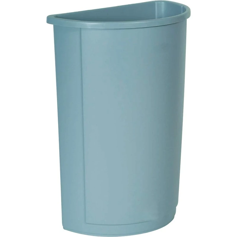 Rubbermaid Commercial Products FG352000GRAY, 21gal Untouchable Half Round Trash Can - Platinum