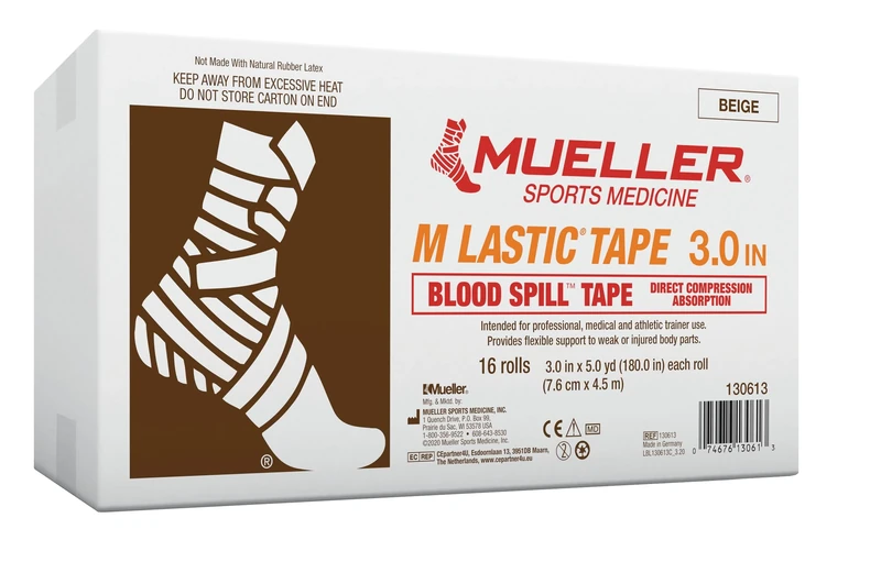 Mueller Mlastic Tape 7.5 cm x 4.5 m, Beige, 16 Rolls