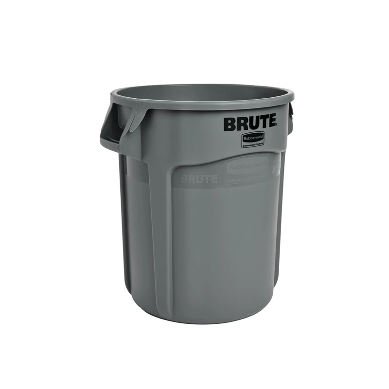 Rubbermaid Commercial Products BRUTE Round Heavy-Duty Waste Bin 76 L Grey – Outdoor Rubbish Container for Landscaping, Construction, Catering, Warehouses, and Office Use – FG262000GRAY
