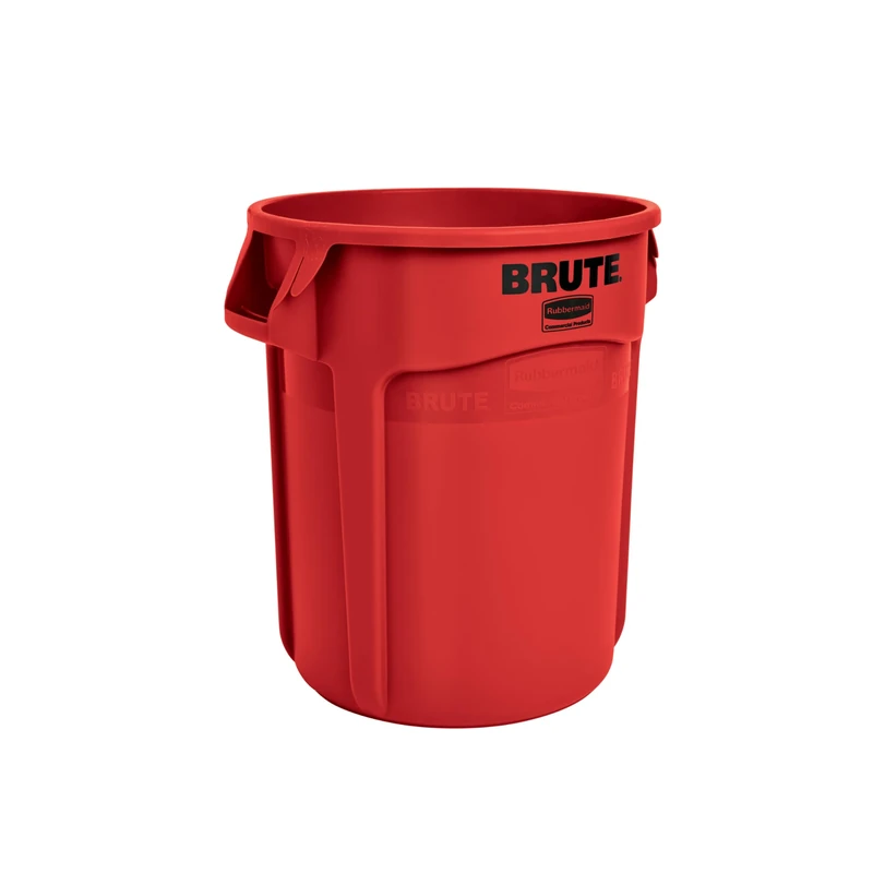 Rubbermaid Commercial Products FG262000RED BRUTE Heavy-Duty Round Trash/Garbage Can, 20-Gallon, Red