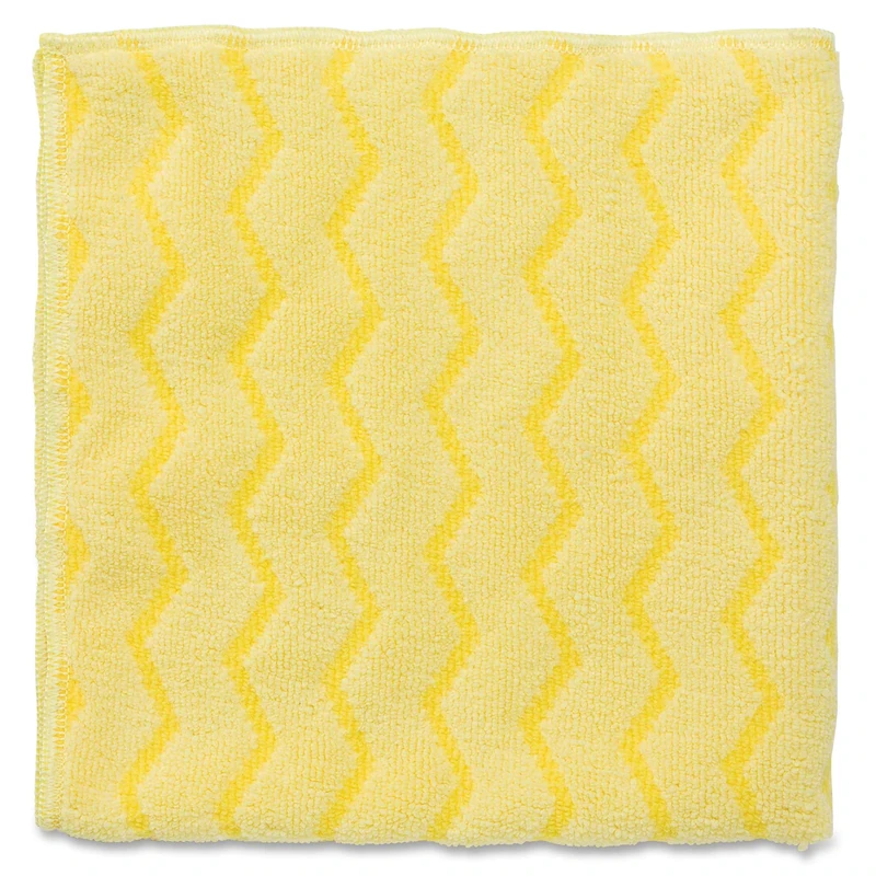 Rubbermaid Commercial Products HYGEN Durable Microfibre Cloths, 16-Inch x 16-Inch, Yellow, Pack of 12 Cloths, FGQ61000YL00