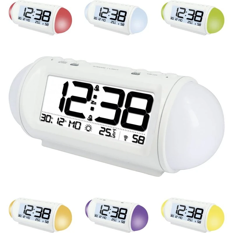 techno line WT 499 Radio Controlled Clock, Plastic, White