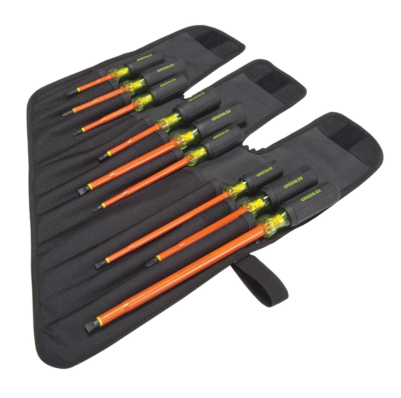 Greenlee - Screwdriver,Insulated 9Pc, Professional Hand Tools (0153-01-INS),Black