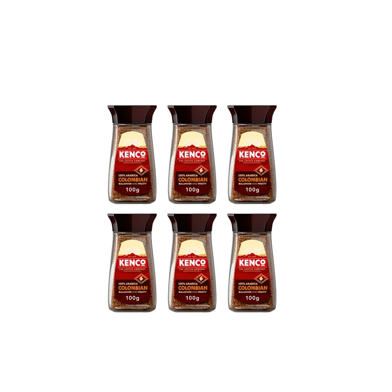 Kenco Origins Colombian Instant Coffee 100g (Pack of 6 Jars, Total 600g)
