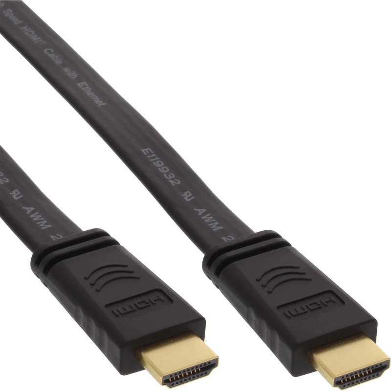 InLine 17010F High-Speed HDMI Flat Cable with Ethernet 10 Metres Black