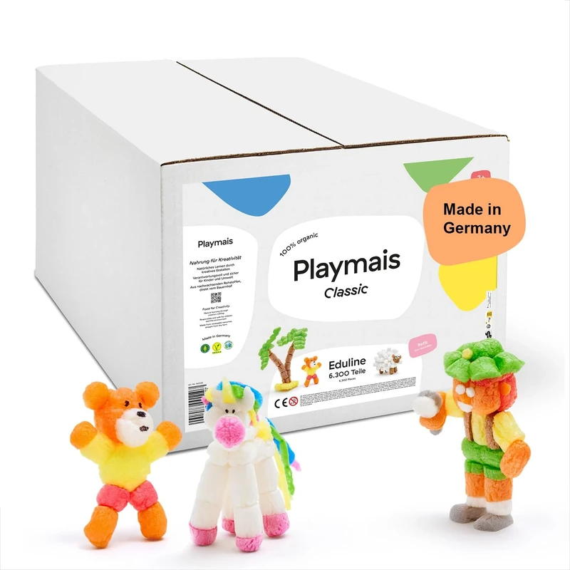 Playmais Eduline Refill | 6300 Pieces | Craft Set | Natural Toy | Vegan, Responsible & Safe for Children & Environment | from 3 Years