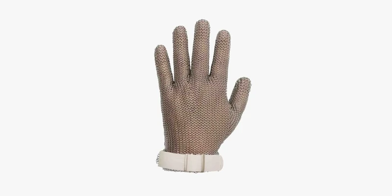 Arcos Safety Gloves - Chainmail Glove Safety Glove - Stainless Steel Size S 9" - Grey Color