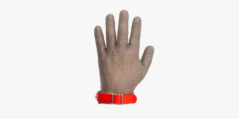 Arcos Safety Gloves - Chainmail Glove Safety Glove - Stainless Steel Size M 10" - Grey Color