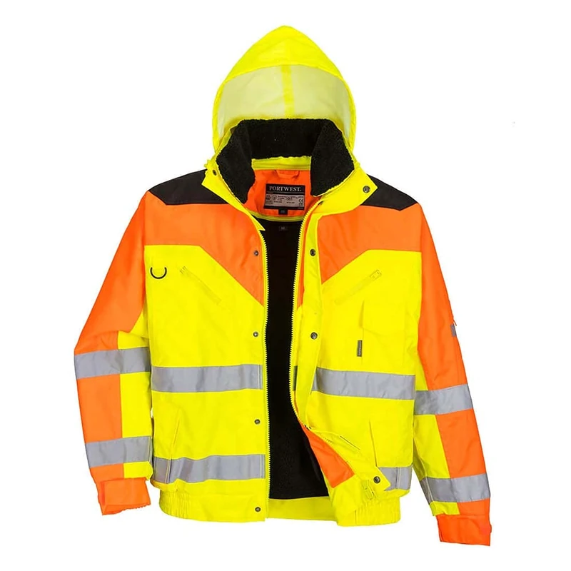 Portwest Contrast Plus Bomber Jacket, Size: L, Colour: Yellow, S464YERL