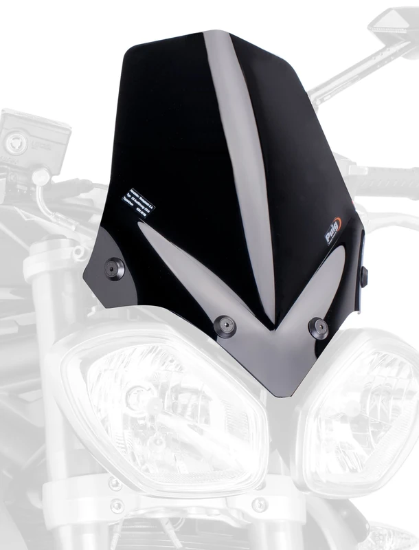 Puig 5658N Windshield for Triumph Speed Triple 2011-14/ Speed Triple R 2012-14/ Street Triple 2011-2014/ Street Triple R 2011-2014, Black, Medium - Image 1