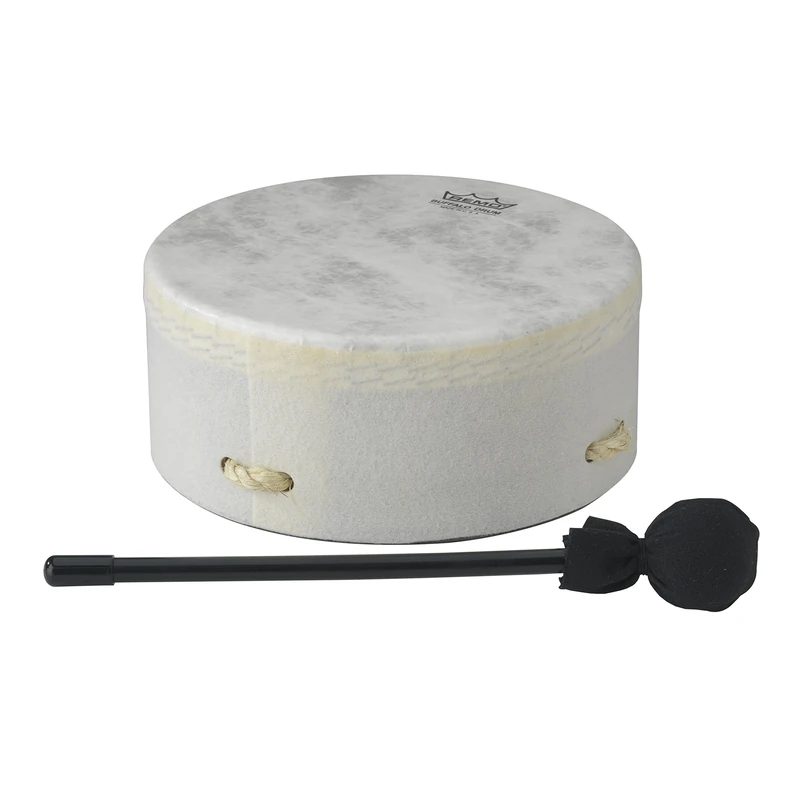 Remo World Percussion - Buffalo Drum - 8" x 3.5" - Acousticon Frame, Fiberskyn 3 Head, Rope Handle Cross, Pre-tuned, Incl. Mallet - E1-0308-00