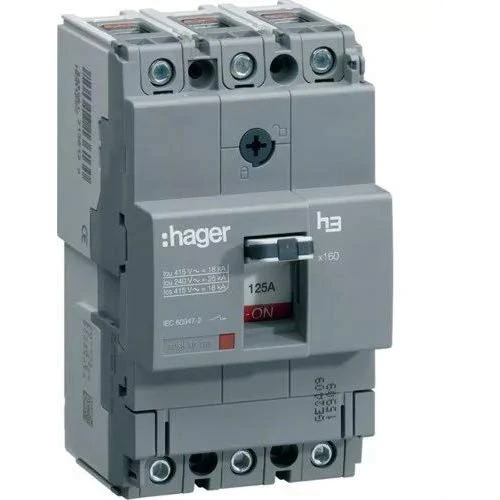 Hager X160 – Automatic Switch X160 3P3D 25 KA 160 A TM Adjustable Fixed/or