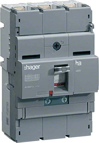 Hager X250 – Automatic Switch X250 3P3D 40 KA 200 A TM Adjustable