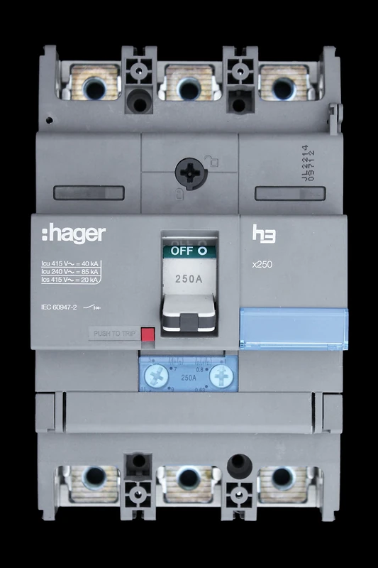 Hager X250 – Automatic Switch X250 3P3D 40 KA 250 A TM Adjustable