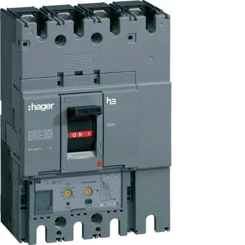 Hager H630 – Automatic Switch Box Moulded/0 H630 3P3D 50 KA 630 A LSI