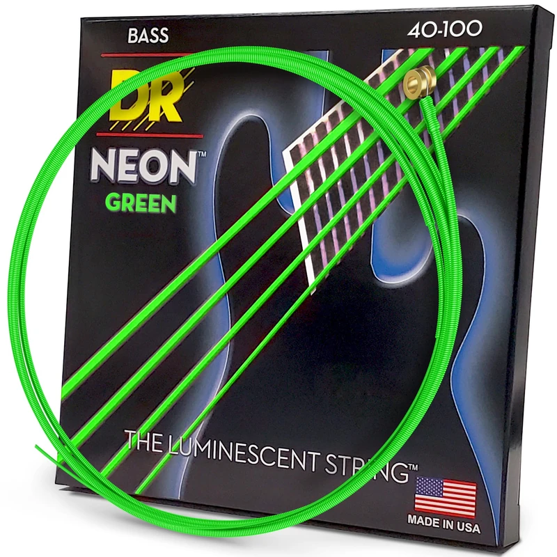 DR Strings Hi-Def Neon Green Bass Lite