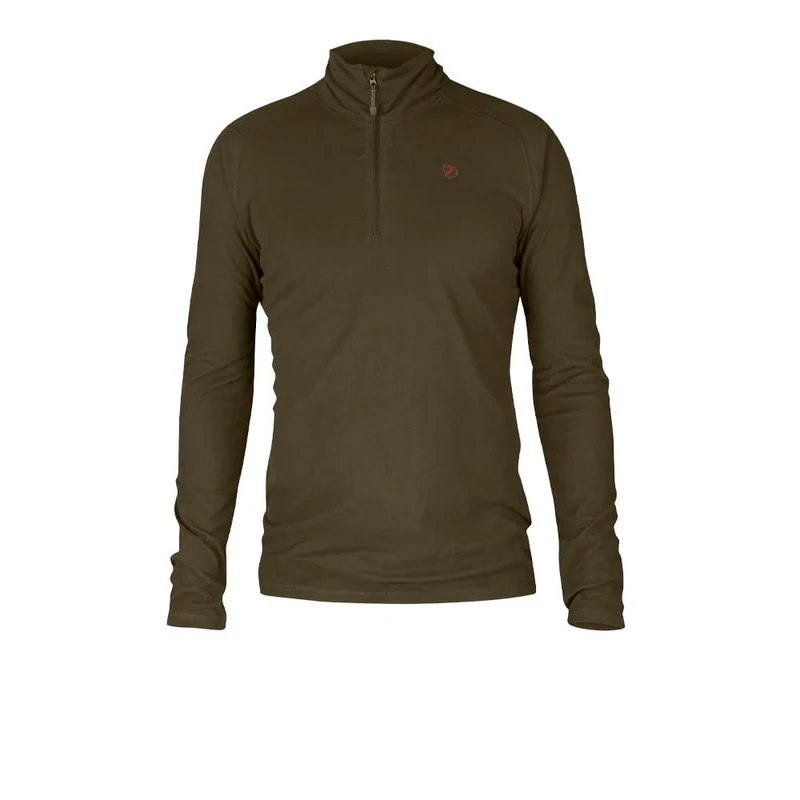 Fjallraven Pine Half Zip M Sweatshirt - Dark Olive, XS