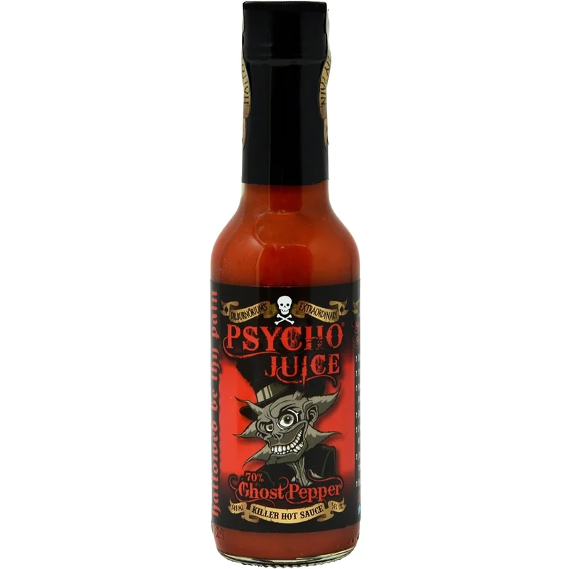 Psycho Juice 70% Ghost Pepper Hot Chilli Sauce