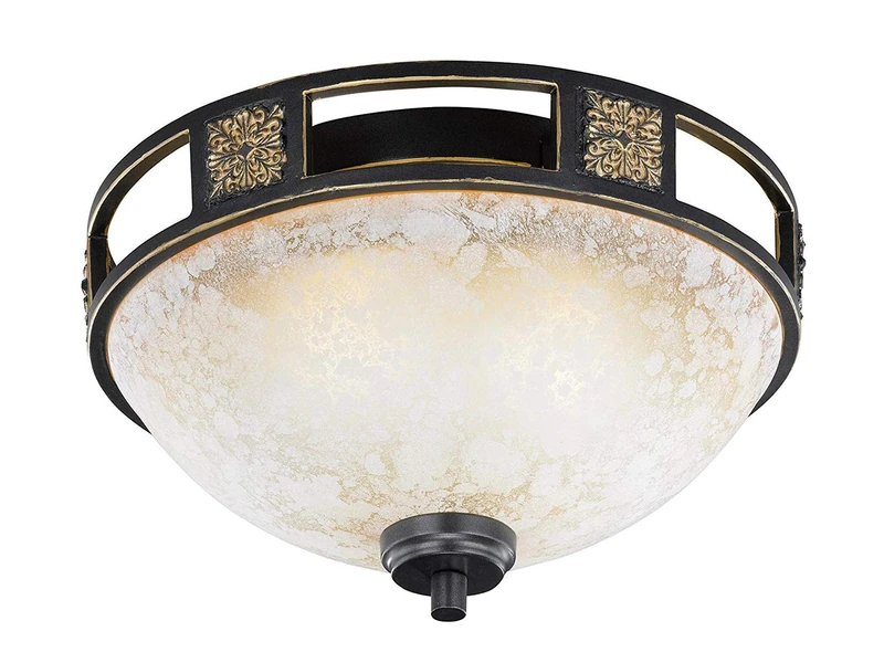 Trio Leuchten Ceiling Light, Metal, Glass Alabaster Colored Champagne