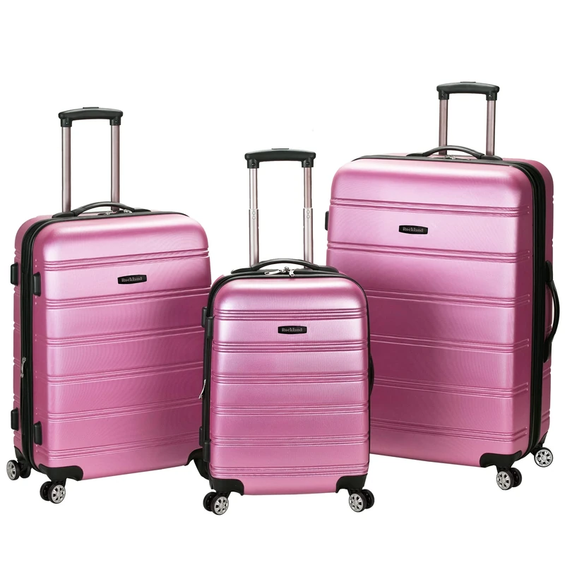 Rockland Melbourne Hardside Expandable Spinner Wheel Luggage, Pink, 3 Piece (20"/24"/28"), Melbourne Hardside Expandable Spinner Wheel Luggage