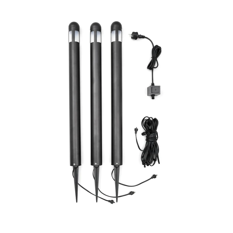 Konstsmide Amalfi Pathway Decoration Lights - Aluminium Black, Set of 3