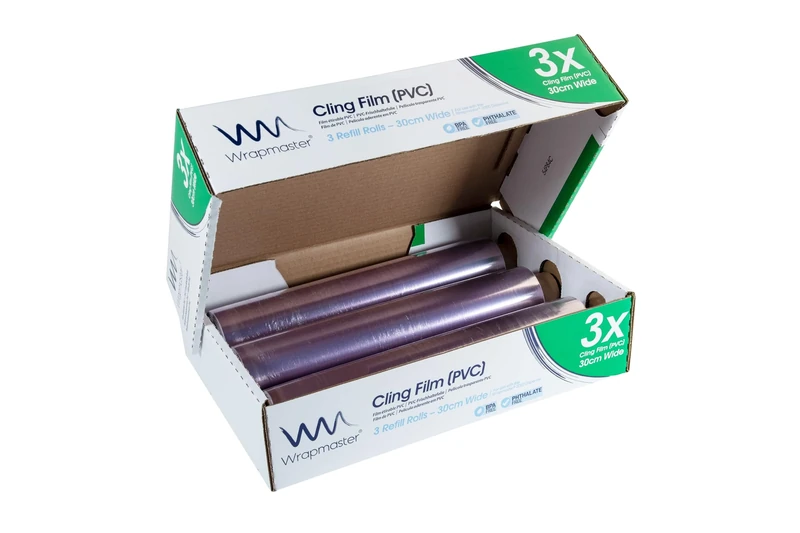 WRAPMASTER 3000 CLING FILM REFILLS - 3 ROLLS, 12" Wide x 1000ft Long