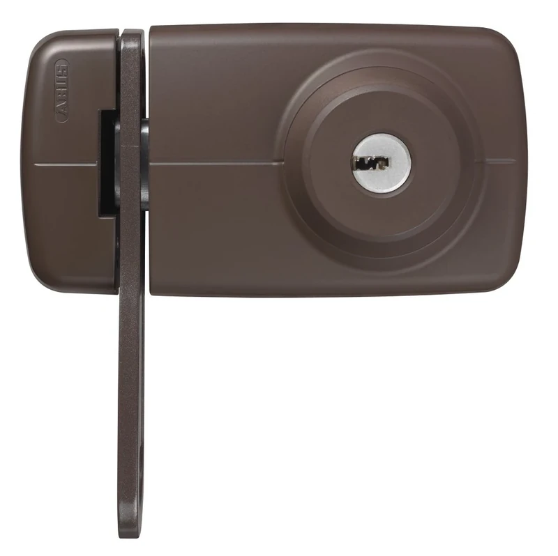 Abus 532771 7035 B Additional Door Lock with Double-Sided Cylinder and Locking Shackle, Brown
