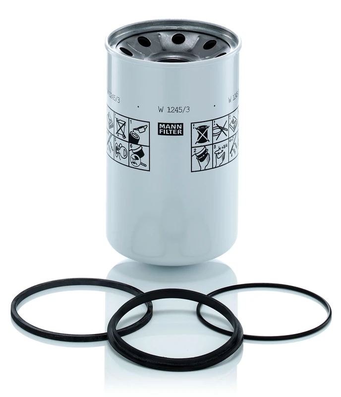MANN-FILTER W 1245/3 x Oil Filter Hydraulics filter - for Off-Highway Applications