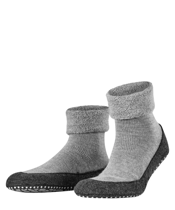 FALKE Men's Cosyshoe M HP Wool Grips On Sole 1 Pair Grip socks, Grey (Light Grey 3400), 7-8