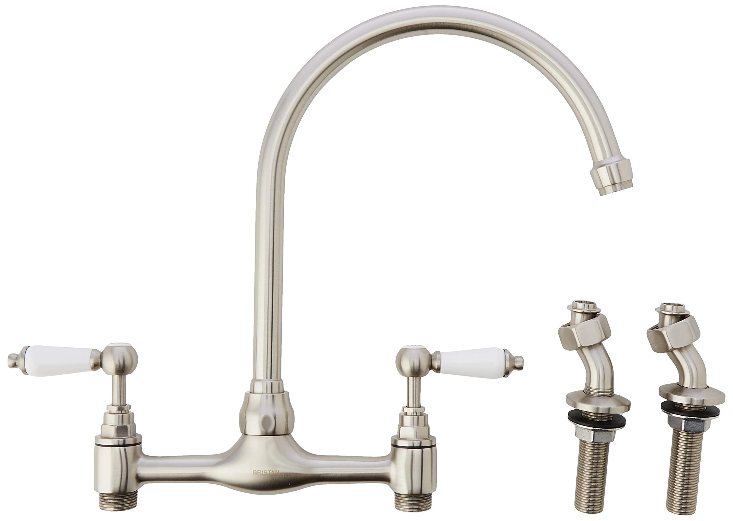 Bristan RS DSM BN Renaissance Bridge Kitchen Sink Mixer Tap with Swivel Spout, Brushed Nickel