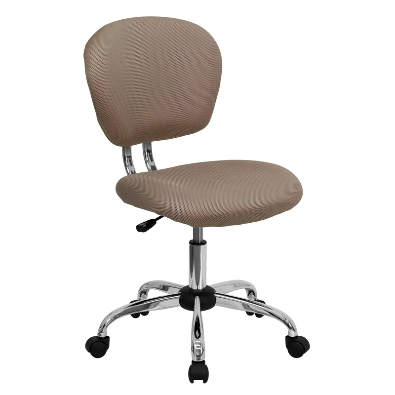 Flash Furniture Mid-Back Mesh Swivel Task Chair with Chrome Base, Metal, Coffee Brown, 58.42 x 55.88 x 25.4 cm